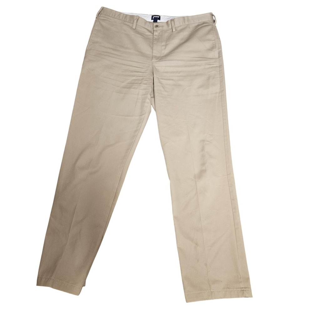 Lands' End Pants Mens 40 Khaki Traditional Fit Chino Cotton‎ Flat Front Casual
